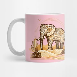 Elephant in a Desert Mug